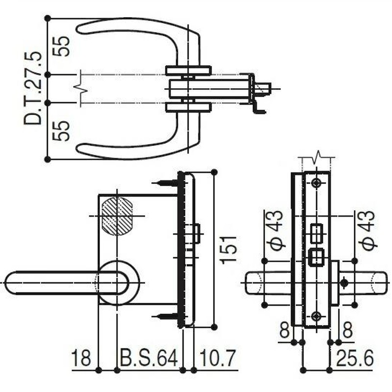 ドアノブ YKK浴室用 交換 MIWA レバーハンドル M-69 ブロンズ - 3