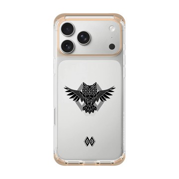 iPhone 17 Pro Max ClearX 暖透橘 - 花生騷 WasangShow - 貓頭鷹圖騰