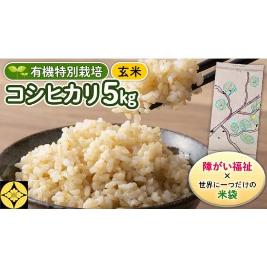 ふるさと納税 茨城県 つくばみらい市  玄米 5kg 三百年続く農家の 有機特別栽培 コシヒカリ 米 支援 こめ コメ  …