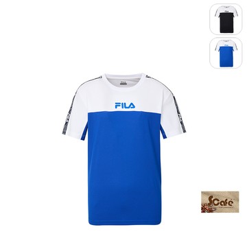 【FILA】男性 抗UV 吸濕排汗 短袖T恤-寶藍 1TEY-5300-AB
