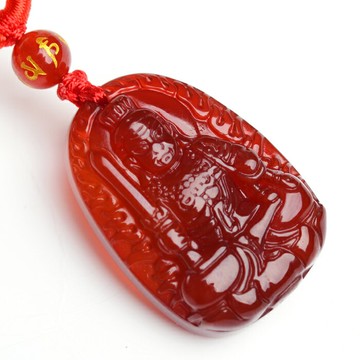開光天然紅瑪瑙不動尊不動明王吊墜 屬雞本命佛掛墜 生肖雞守護神