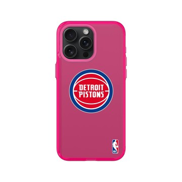 iPhone 15 Pro Max Clear 粉漾桃 - NBA - Logo-底特律活塞 Detroit Pistons