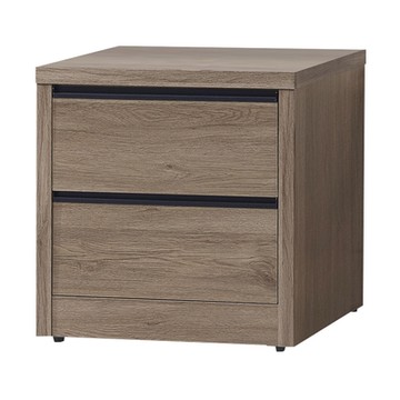 文創集 特爾 灰橡2尺鋁條二抽低斗櫃-60x49x59cm免組