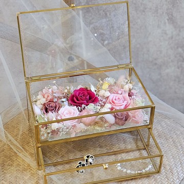 永生玫瑰珠寶盒 粉色花園 飾品盒 /現貨/快速出貨