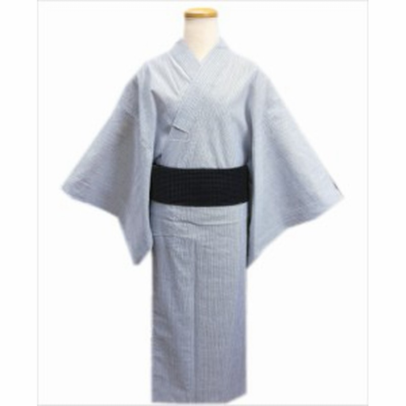 浴衣 メンズ 男物 男性 綿 ワンタッチ結び角帯 セット しじら織 白グレー地ライン ｍ ｌ ｌｌ 帯簡単 通販 Lineポイント最大1 0 Get Lineショッピング