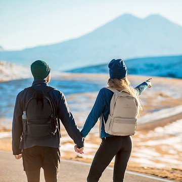 Roto 輕便摺疊背包-米色 | 防潑水│電腦包 登山包 旅行包 媽媽包