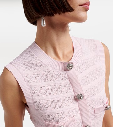 Self-Portrait Embellished pointelle minidress