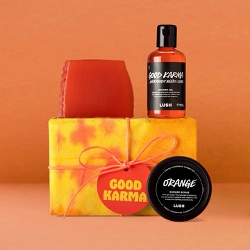 【LUSH 英國直營】啟程心靈冥想之旅｜Karma 和諧橙香 沐浴禮盒