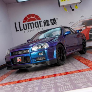 金麗方1901-460仿真GT天際線-R34合金車模擺件超跑聲光轉向玩具車