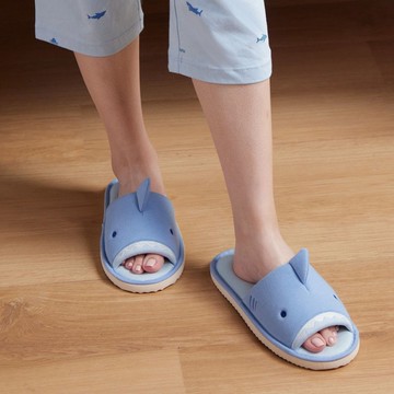 鯊魚開口室內拖鞋(M/L)-海島藍