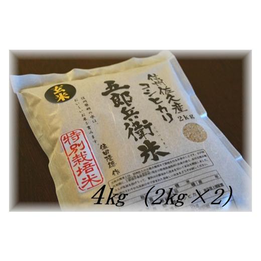 ふるさと納税 長野県 佐久市 特別栽培米 五郎兵衛米 玄米 4Kg（2K×2） GG-0040 オーガニック研究会【 お米 コシヒカリ こしひかり 長野…