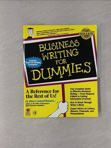 【書寶二手書T1／語言學習_ZBN】Business writing for dummies-A reference for the rest of US_Sheryl Lindsell-Roberts.