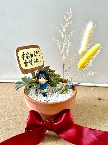 台中多肉組盆 多肉植物 日式枯山水 微景觀 火影忍者 宇智波 佐助