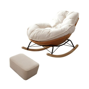 懶人沙發搖搖椅單人蛋殼椅客廳臥室奶油風小沙發擺爛椅休閑企鵝椅[010209DD]