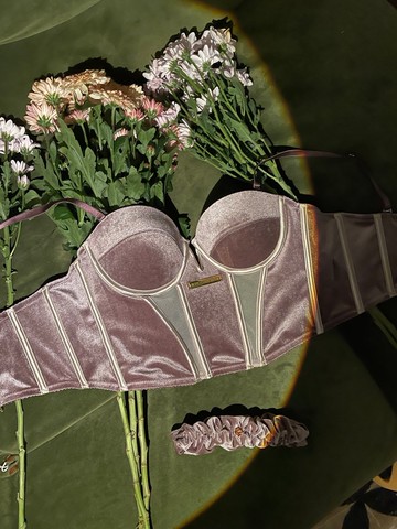 紫色絲絨馬甲胸衣