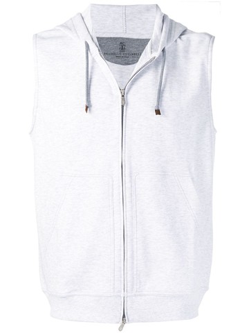 Brunello Cucinelli Sleeveless Full-Zip Hoodie