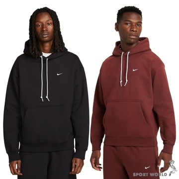 【下殺】Nike 連帽長袖上衣 男裝 刷毛帽T 寬鬆 黑/酒紅【運動世界】DX1355-010/DX1355-231