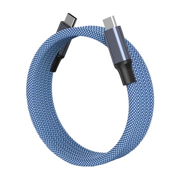 Magtame Type-C-Type-C 磁性快收納充電傳輸線 扁線款  1m  藍色  1條
