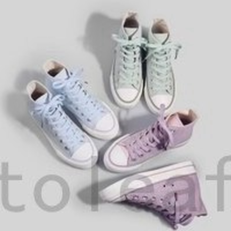 スニーカーレディースシューズ靴ハイカットローカットキャンバススニーカーパステルカラーおしゃれかわいいシンプルフラットシューズぺたんこラ 通販 Lineポイント最大get Lineショッピング