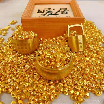 ✴️48h99免運✴️實心仿真沙金小寶一桶金聚寶盆百福缸家居擺件禮品滿盆滿桶滿缸