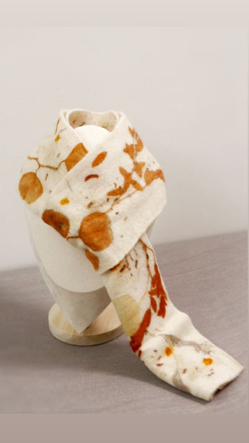 植物染羊毛針織圍巾