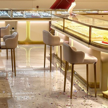 珠寶首飾店金店專用柜臺椅子眼鏡店不銹鋼椅前臺營業廳吧臺高凳168L 快速出貨