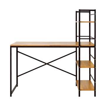 《HOPMA》加深款日系層架工作桌 台灣製造 雙向桌 電腦桌 辦公桌 書桌-拼版柚木