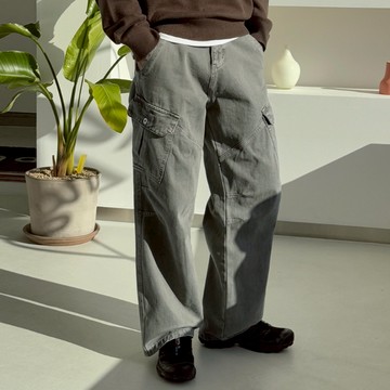 【Metanoia】韓國設計 雙摺縫線落地牛仔褲