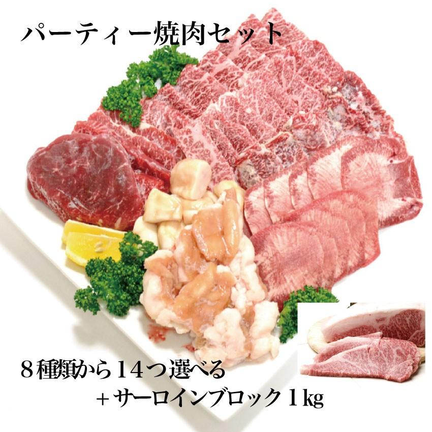 牛肉 パーティー 焼肉 セット　8種類の中から14つ選べる   特上サーロイン ブロック1キロ