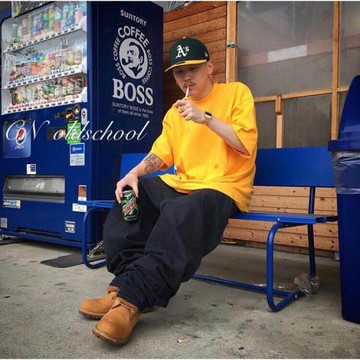 重磅oldschool寬松街舞oversize大碼厚實滑板 hiphop純黑色牛仔褲