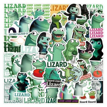 【小悅居】50張卡通lizard meme蜥蜴貼紙手賬筆記本文具手機水杯防水貼紙交換禮物