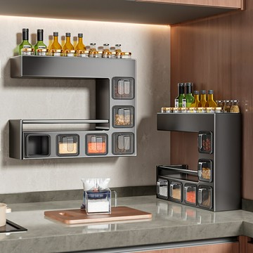 工廠現貨 免運 調味架 收納架 置物架 廚房檯面收納架 廚房調料架 佳幫手廚房調料架壁掛免打孔多功能收納調味料品罐家用一整套組合特惠/可開發票 Z1019