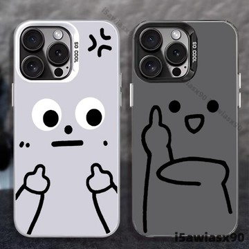 鄙視表情 鐳射殼 手機殼 適用 iPhone 16 15 14 13 mini 12 11 Pro Max XR防摔保護