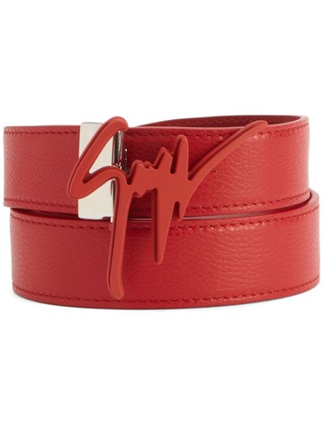Giuseppe Zanotti - Giuseppe grained-texture leather belt - men - Leather - One Size - Red