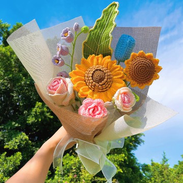 客製化禮物  情人節禮盒  手作鉤織  花漾永恆花束 向日葵