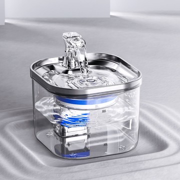 2l寵物不鏽鋼半透明自動續水飲水機 貓咪飲水器 貓狗均可 循環喝水機 喝水碗 活水衛生健康