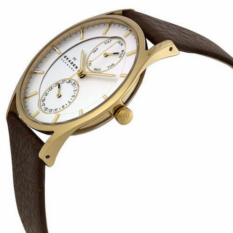 ☆SKAGEN スカーゲン skw6066 Holst ホワイトダイヤル レザー SKW6066 