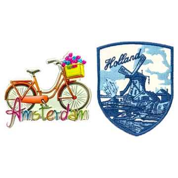 A-ONE 匯旺 單車冰箱磁鐵 + 荷蘭風車肩章 Set 聚酯纖維 台灣製  7.5 x 6cm  多色