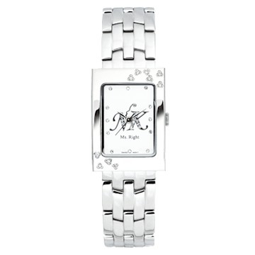 NK Ms.Right 時尚名媛晶鑲腕錶(白面/鋼帶/錶徑22mm)