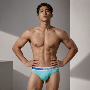 MORINO 時尚運動三角褲 質感設計 男內褲/湖水藍 (MO2313)