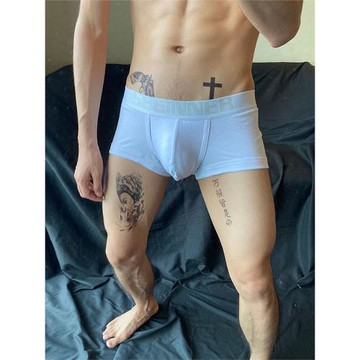 3條純棉男士內褲簡約純白色平角褲透氣短褲衩青年男生運動四角褲