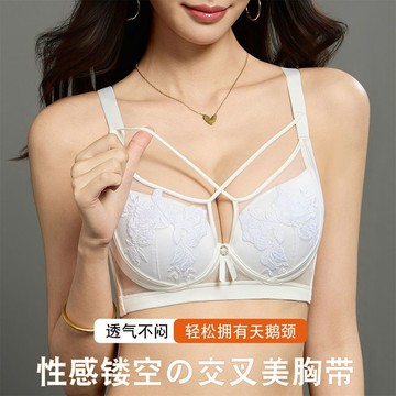 性感蕾絲刺繡內衣女 小胸聚攏防下垂上託內衣 薄款透氣親膚舒適內衣 法式性感文胸 抗菌提拉調整型文胸罩