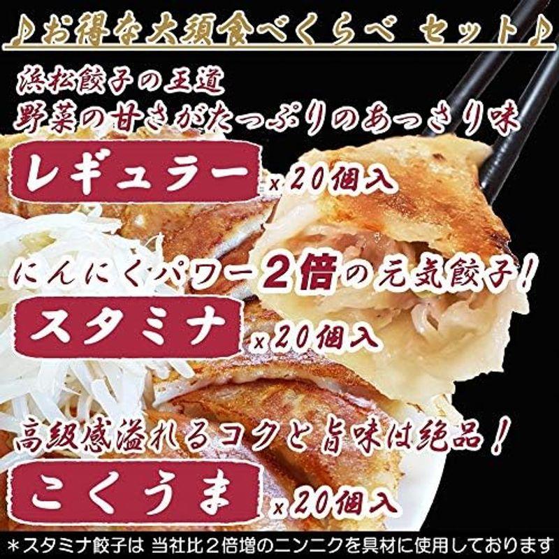 浜松餃子 大須のぎょうざ 3味バラエティーセット 全60個入 ［ レギュラー味 vs こいくち味 vs こくうま味（各20個入）］