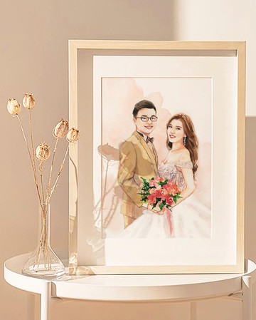 客製婚禮人物畫 | 水彩人物畫 | 肖像畫| 甜美水彩風