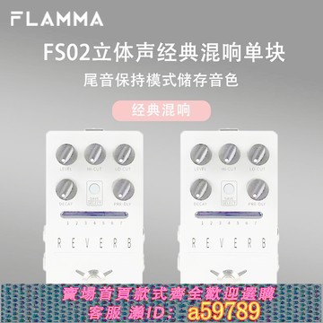 【台灣公司 可打統編】FLAMMA FS02電吉他立體聲經典混響單塊效果器尾音保持模式存儲音