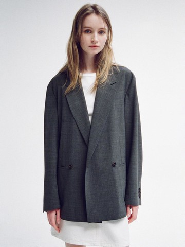 Summer Wool Double Jacket [Charcoal]