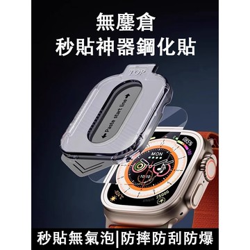 無塵倉秒貼 適用 Apple Watch Ultra 1/2/3 49mm 蘋果手錶钢化膜 玻璃貼 保護貼 超清膜 電鍍