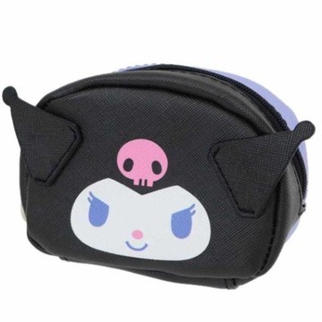 【震撼精品百貨】酷洛米_Kuromi~日本SANRIO三麗鷗 酷洛米皮質雙面拉鍊收納包 (大臉款)*54383