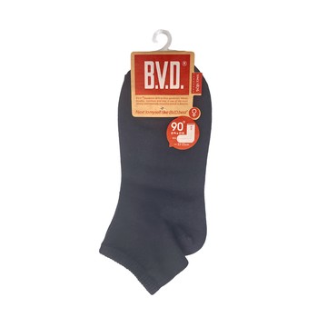 B.V.D. 女款 1/2素面直角襪 6雙入 - 透氣 舒適 彈性 棉柔  22~25cm  黑色