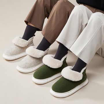 家居棉拖鞋男士冬季厚底全包腳后跟防滑室內家居外穿月子鞋女黑色